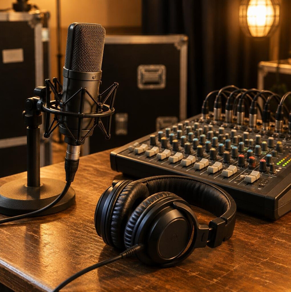 Microphone and audio equipment backstage